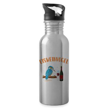 Eisweinvogel Wein Alkohol Saufen Party Feiern - Trinkflasche mit integriertem Trinkhalm - Lightsilver - Rechts