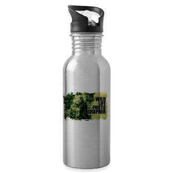 "Wildlife Photographer" Series - The invisible man - Water bottle with straw - silver - Right
