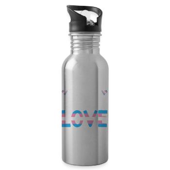 Be Careful Who You Hate It Could Be Someone You Lo - Trinkflasche mit integriertem Trinkhalm - Lightsilver - Rechts