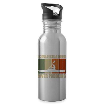 I Could Use A Good Paddling Canoe Rowing Paddling - Trinkflasche mit integriertem Trinkhalm - Lightsilver - Rechts