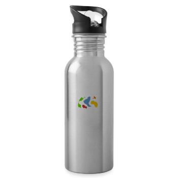 Save Mother Earth (Erde-retten-Edition) - Trinkflasche mit integriertem Trinkhalm - Lightsilver - Rechts
