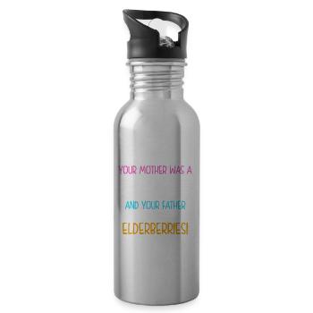 Your Mother Was A Hamster And Your Father Hamster - Trinkflasche mit integriertem Trinkhalm - Lightsilver - Rechts