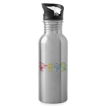 Tiny Human Security Daycare Provider Babysitting D - Trinkflasche mit integriertem Trinkhalm - Lightsilver - Rechts