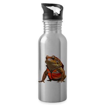 Ne soyez pas une grenouille et utilisez votre gilet de sécurité - Gourde avec paille intégrée - argent clair - Droite