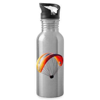 Enjoy the freedom of paragliding - Water bottle with straw - silver - Right