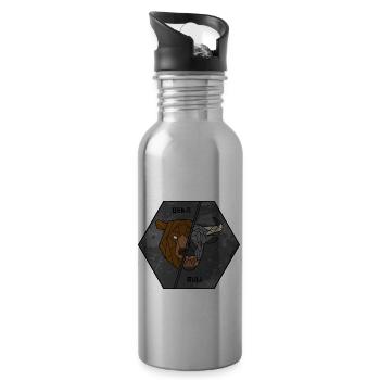 Bear Bull - Water bottle with straw - silver - Right
