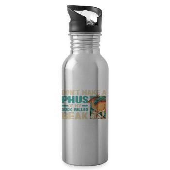 Dinosaurier Geschenke | Dino Kinder Geburtstage - Trinkflasche mit integriertem Trinkhalm - Lightsilver - Rechts