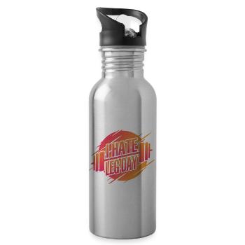 I Hate Leg Day 22 - Trinkflasche mit integriertem Trinkhalm - Lightsilver - Rechts