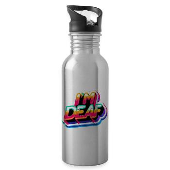 I'm Deaf 45 - Trinkflasche mit integriertem Trinkhalm - Lightsilver - Rechts