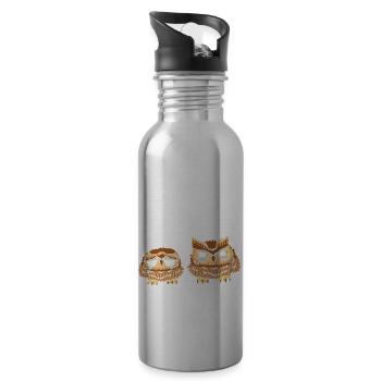 Hibou Oui - Gourde avec paille intégrée - argent clair - Droite