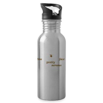 You have a pretty face - Water bottle with straw - silver - Right
