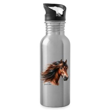 Quarter Horse - Trinkflasche mit integriertem Trinkhalm - Lightsilver - Rechts