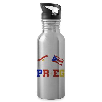 Puerto Rico and Egypt - Water bottle with straw - silver - Right