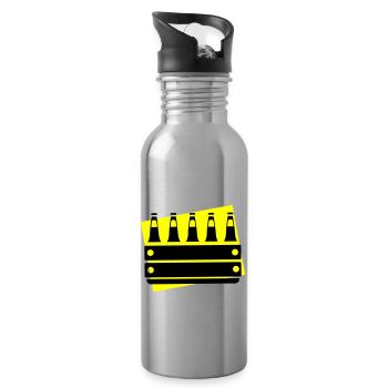 Beer crate, crate of beer - Water bottle with straw - silver - Right