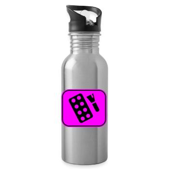 Make Up Cosmetic Icon - Water bottle with straw - silver - Right