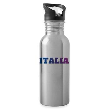Italia - Gourde avec paille intégrée - argent clair - Droite