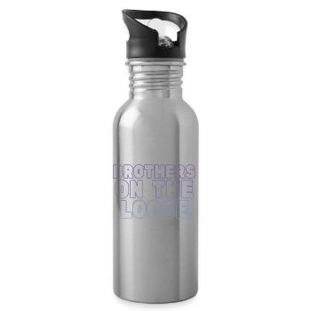 Brothers On The Loose Sibling Journey - Water bottle with straw - silver - Right