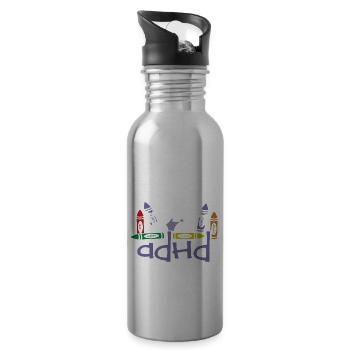 ADHD Crayons - Water bottle with straw - silver - Right