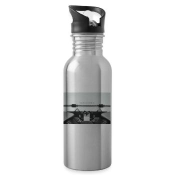 Every Story Begins Somewhere Typewriter Design - Trinkflasche mit integriertem Trinkhalm - Lightsilver - Rechts
