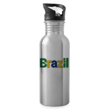 Brésil - Gourde avec paille intégrée - argent clair - Droite