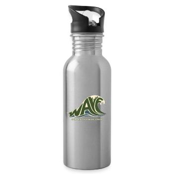 WAVE – I Swim With the Current, But Reluctantly - Water bottle with straw - silver - Right