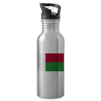 Madagaskar-Flagge - Trinkflasche mit integriertem Trinkhalm - Lightsilver - Rechts