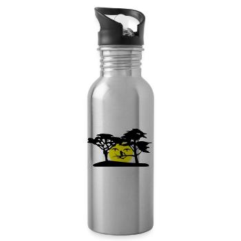 Face of Nature - Water bottle with straw - silver - Right
