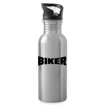 Biker - Trinkflasche mit integriertem Trinkhalm - Lightsilver - Rechts
