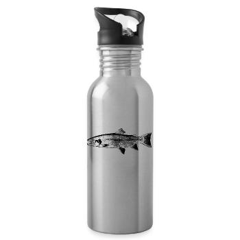 fish131 - Water bottle with straw - silver - Right