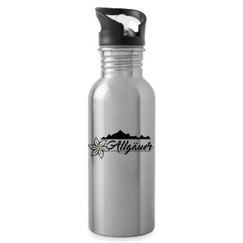 Allgäuer Design - Trinkflasche mit integriertem Trinkhalm - Lightsilver - Rechts