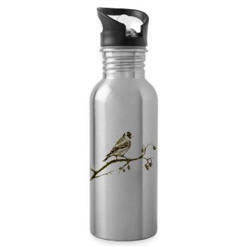 oiseau - Gourde avec paille intégrée - argent clair - Droite