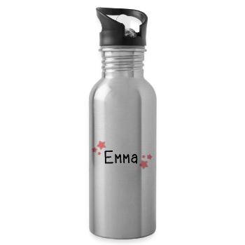 Name - Emma - Water bottle with straw - silver - Right