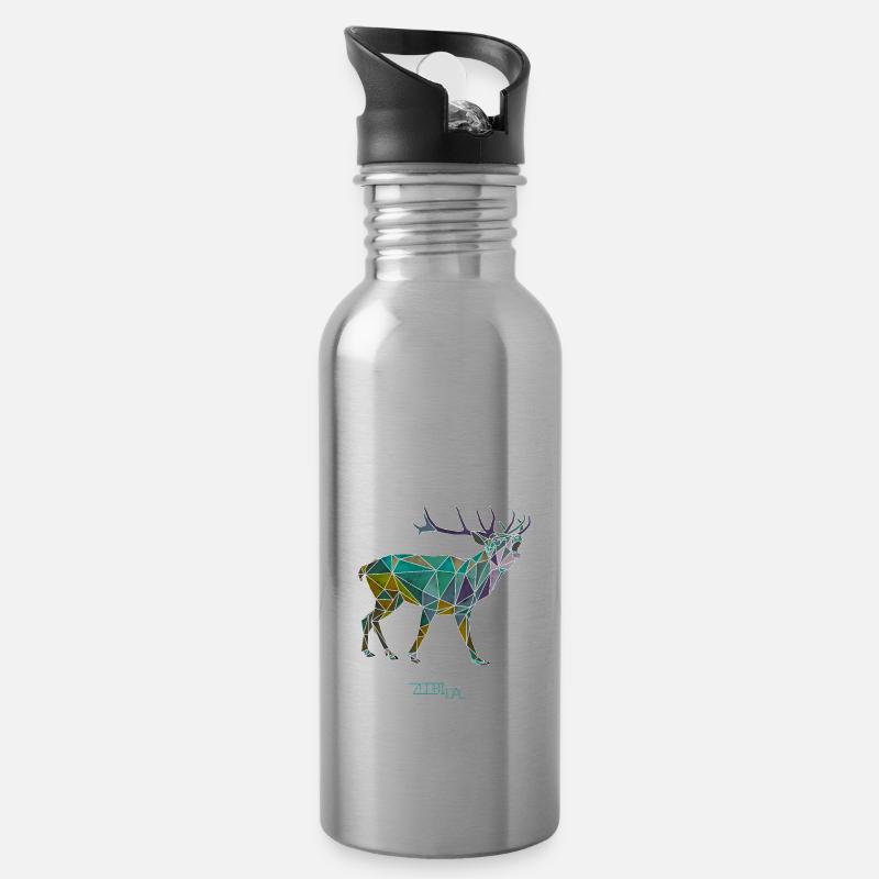 stag - Trinkflasche mit integriertem Trinkhalm - Lightsilver
