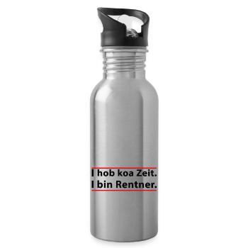 I hob koa Zeit I bin Rentner Gercollector Tuning - Trinkflasche mit integriertem Trinkhalm - Lightsilver - Rechts