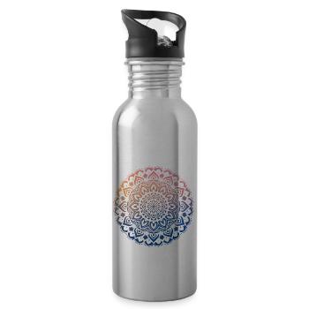 Mandala - Trinkflasche mit integriertem Trinkhalm - Lightsilver - Rechts