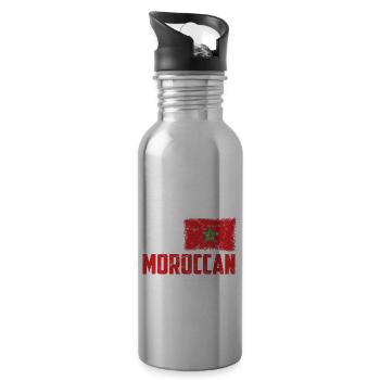 Keine Angst, Der Marokkaner Ist Da - Trinkflasche mit integriertem Trinkhalm - Lightsilver - Rechts