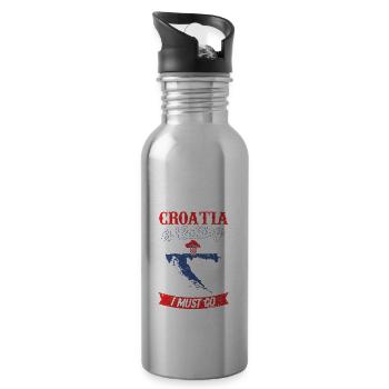 La Croatie appelle et je dois partir - Gourde avec paille intégrée - argent clair - Droite