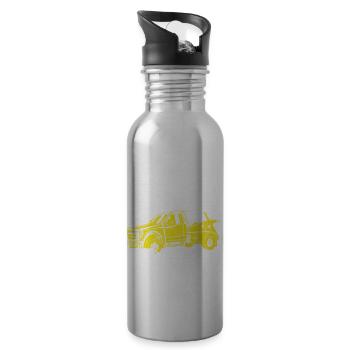 Abschleppwagen Abschleppdienst Abschlepper - Trinkflasche mit integriertem Trinkhalm - Lightsilver - Rechts
