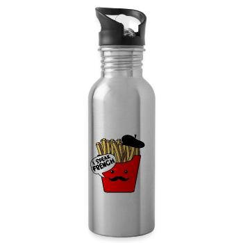 i speak French Fries - Water bottle with straw - silver - Right