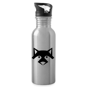 Loup - Gourde avec paille intégrée - argent clair - Droite