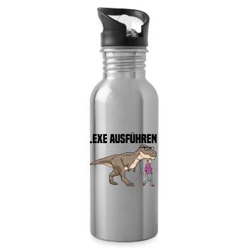 Informatiker Programmierer Sprüche - Trinkflasche mit integriertem Trinkhalm - Lightsilver - Rechts