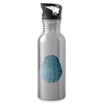 Brain course - Water bottle with straw - silver - Right
