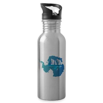 Antarctique & baleine Changement climatique & Protection de l’environnement Pôle Sud - Gourde avec paille intégrée - argent clair - Droite