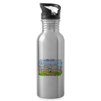 Vienna Austria Watercolor Sketch Drawn Painting - Water bottle with straw - silver - Right