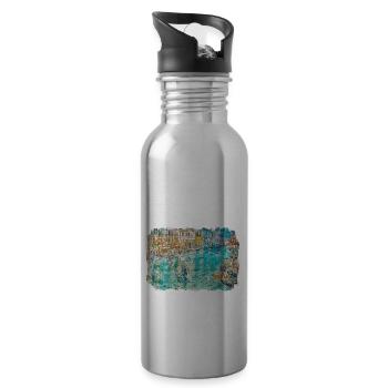 Italy Watercolor Sketch Hand Drawn Illustration - Water bottle with straw - silver - Right