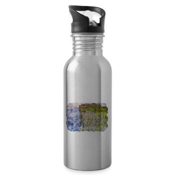 Irlande Royaume-Uni Aquarelle Esquisse Peinture Illustration - Gourde avec paille intégrée - argent clair - Droite