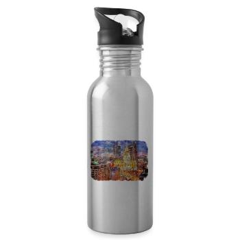 Moscou Russie Aquarelle Sketch Illustration - Gourde avec paille intégrée - argent clair - Droite