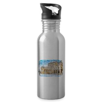 Vienna Austria Watercolor Sketch Drawn Illustratio - Water bottle with straw - silver - Right
