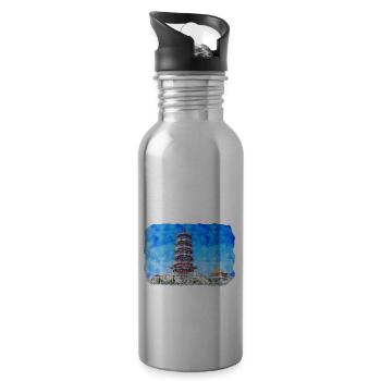 China Watercolor Sketch Hand Drawn Illustration - Water bottle with straw - silver - Right