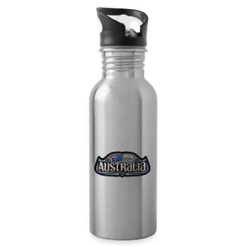Australien Flagge Reise Souvenir Aufkleber Abzeichen Logo - Trinkflasche mit integriertem Trinkhalm - Lightsilver - Rechts
